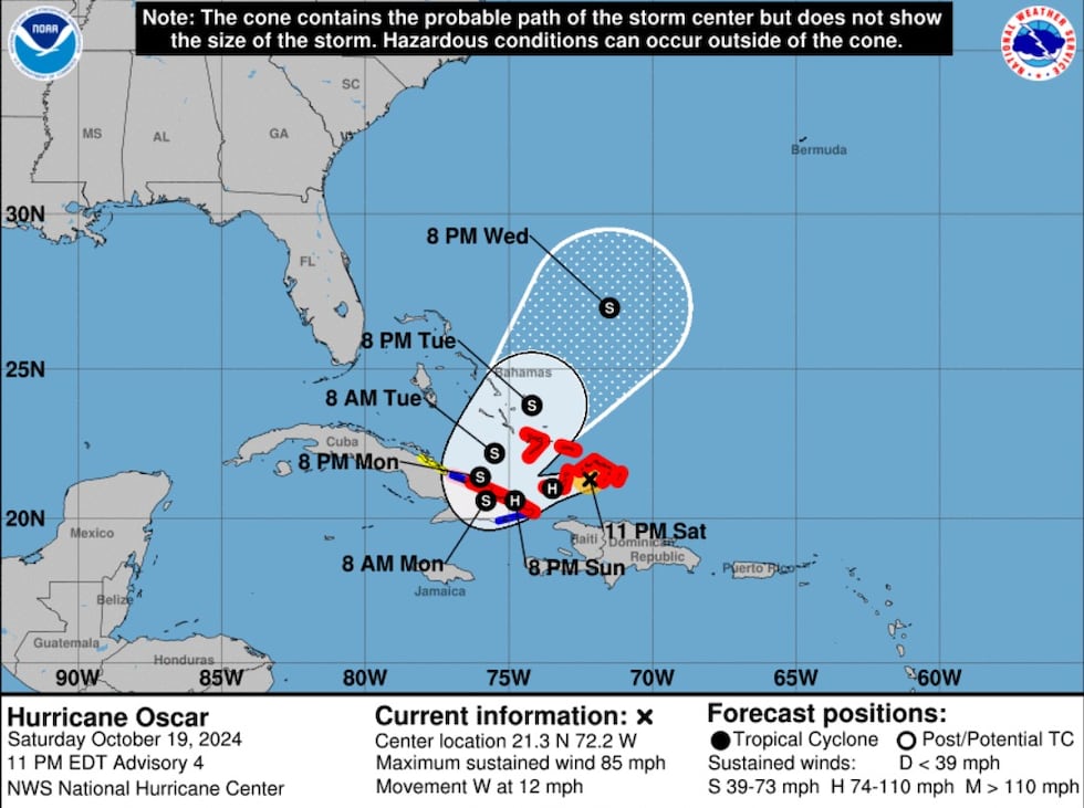 Hurricane Oscar formed Saturday off the coast of the Bahamas and brushed past the Turks and...