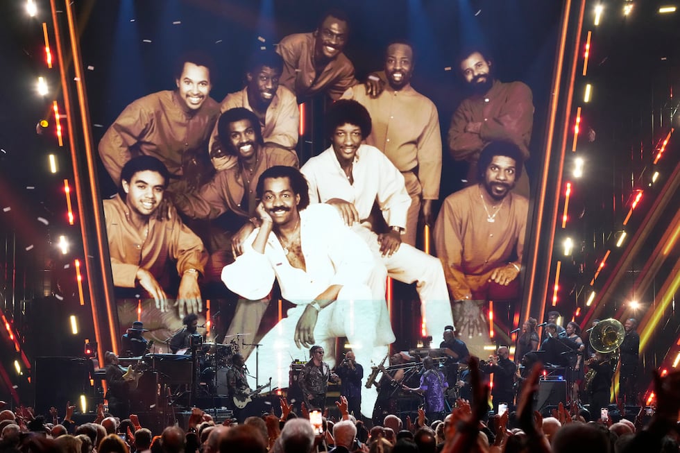 James "J.T." Taylor, left, and Robert "Kool" Bell of Kool & The Gang perform during the 39th...