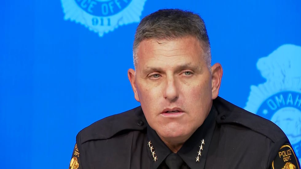 Omaha Police Chief Todd Schmaderer answers questions at a news conference on Wednesday, Oct....