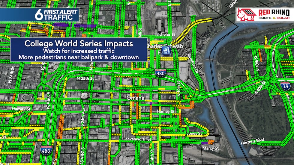 Traffic Near Charles Schwab Field and Downtown Omaha
