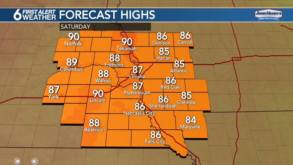 Saturday highs