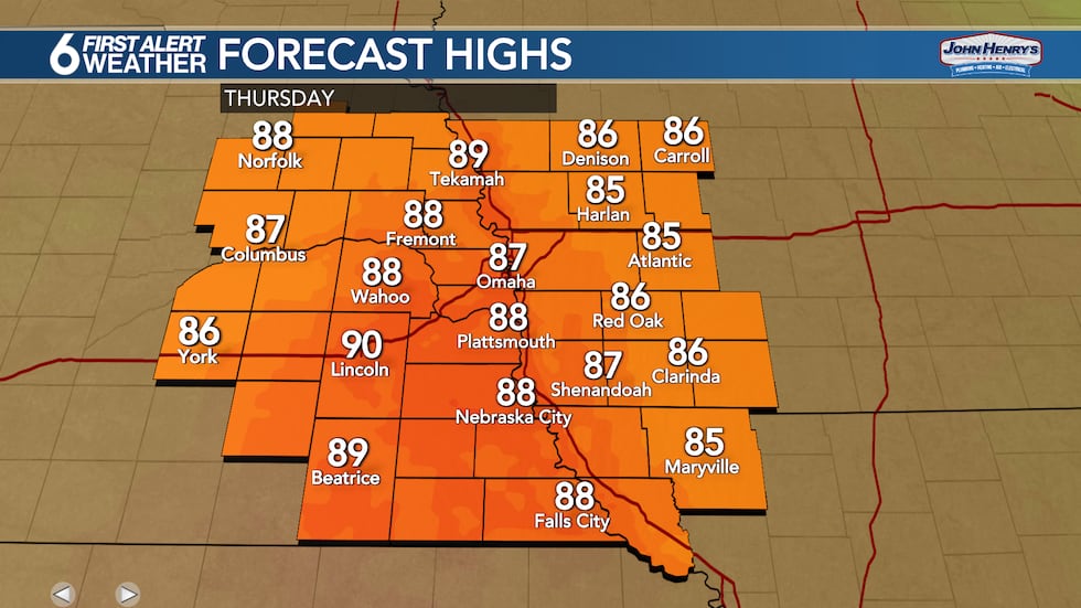 Thursday highs