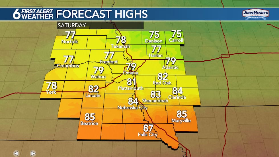 Saturday highs
