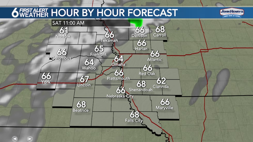 Isolated showers will dissipate by mid to late morning.