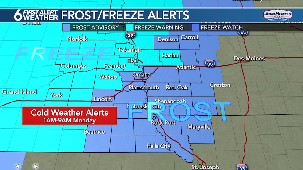 Frost and Freeze alerts