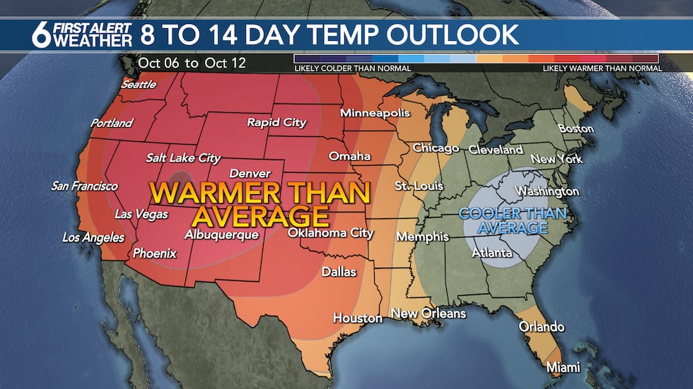 Warmer than average trend continues into October
